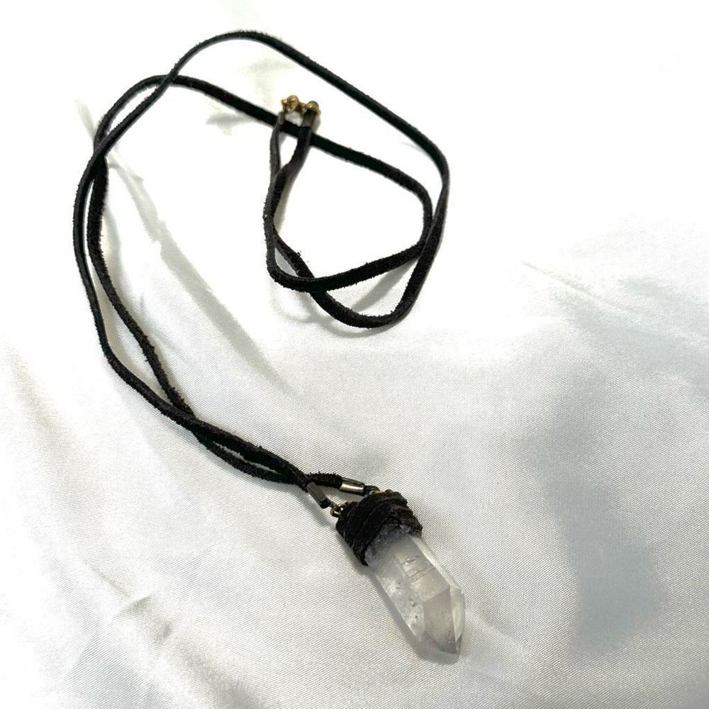 raw quartz crystal pendant necklace